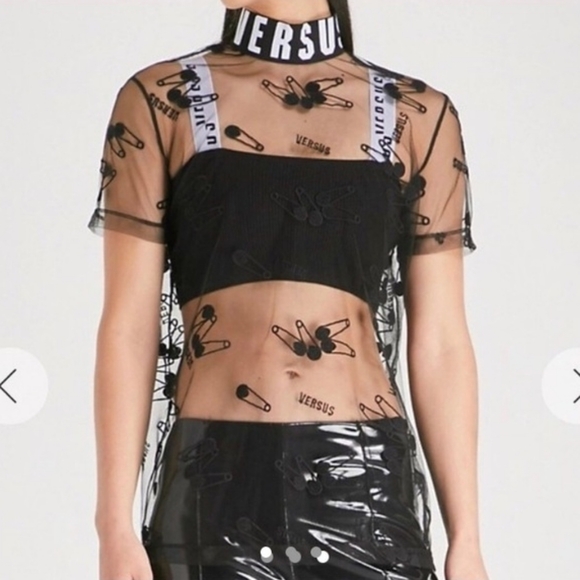 VERSACE Sheer Mesh Top